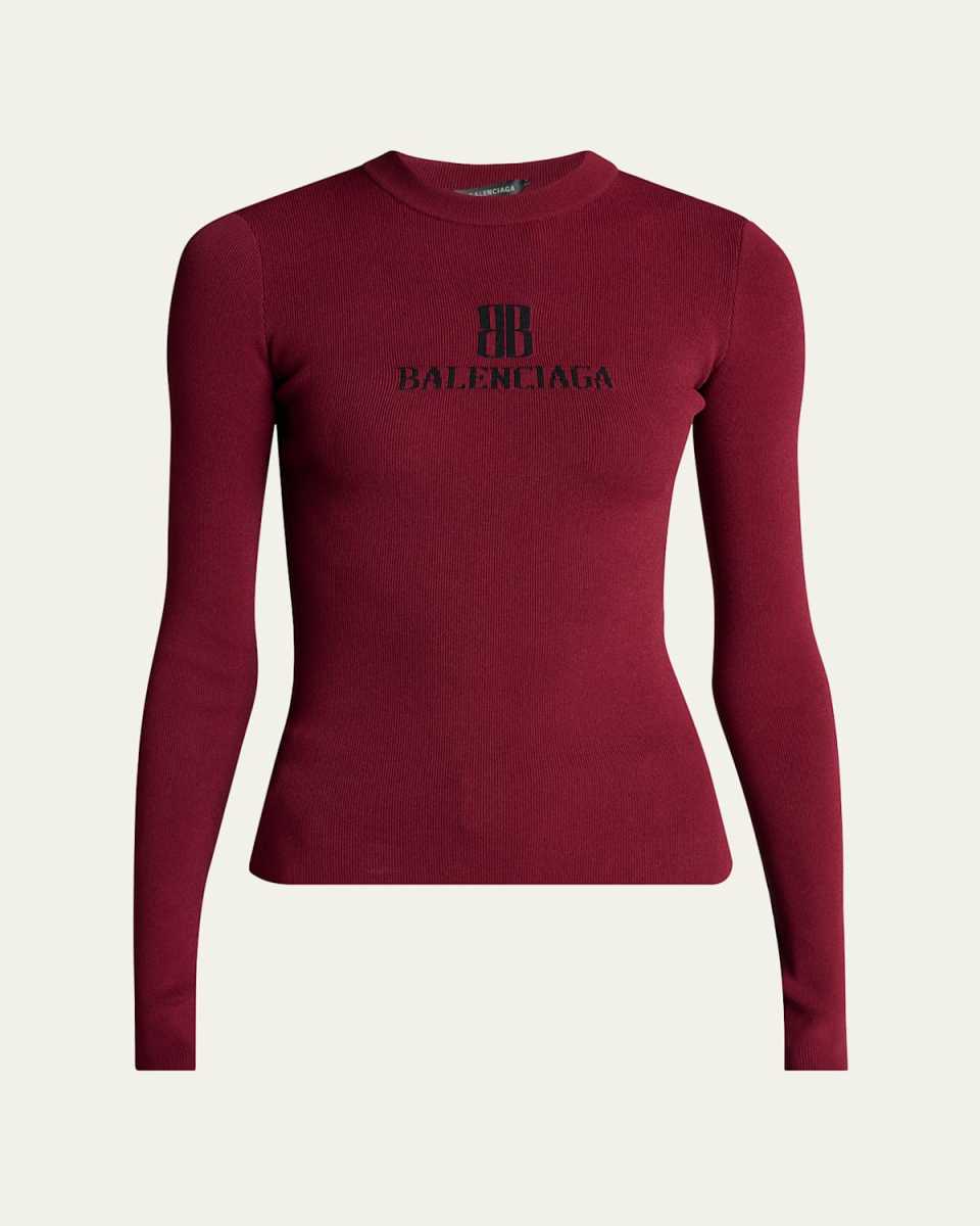 BB Logo Long-Sleeve Rib Sweater